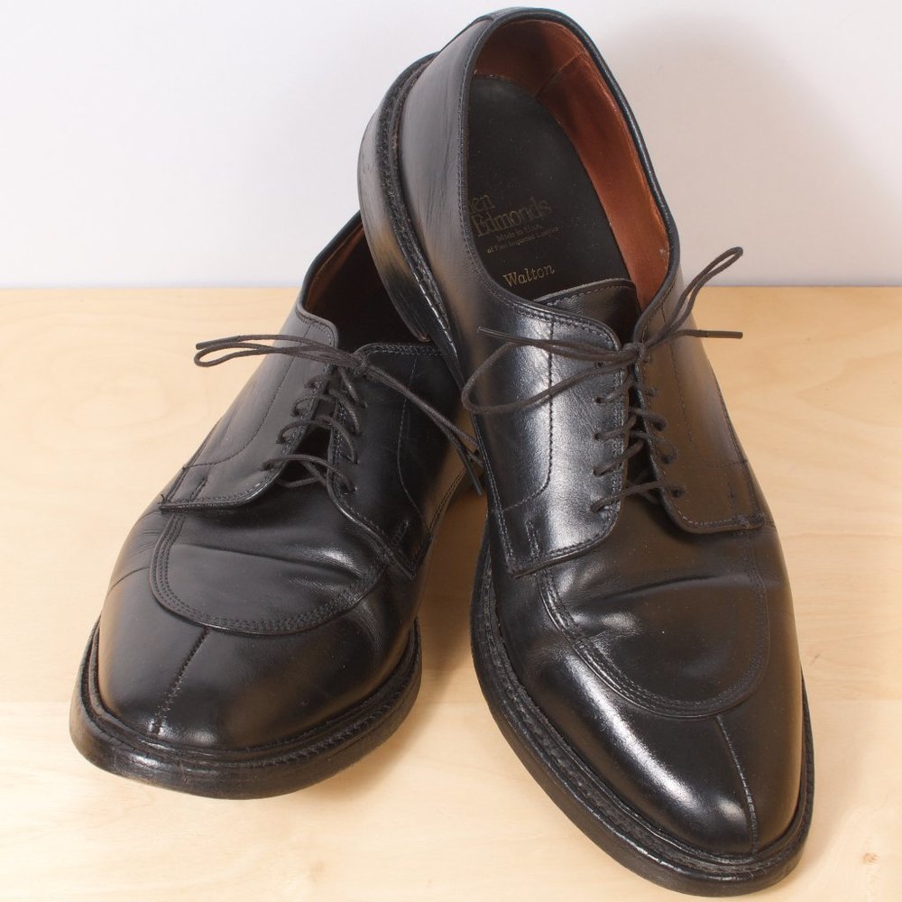 Allen Edmonds Men's Shoe 🇺🇸 Walton Round Apron-toe Derby 11D Black GUC